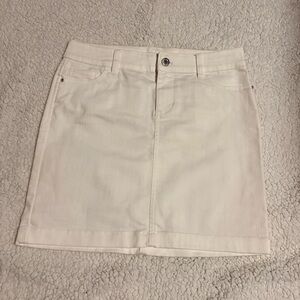 White House Black Market White denim mini Skirt
